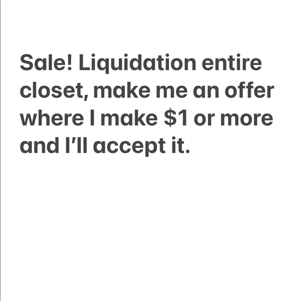Sale entire stock except makeup going  December 31